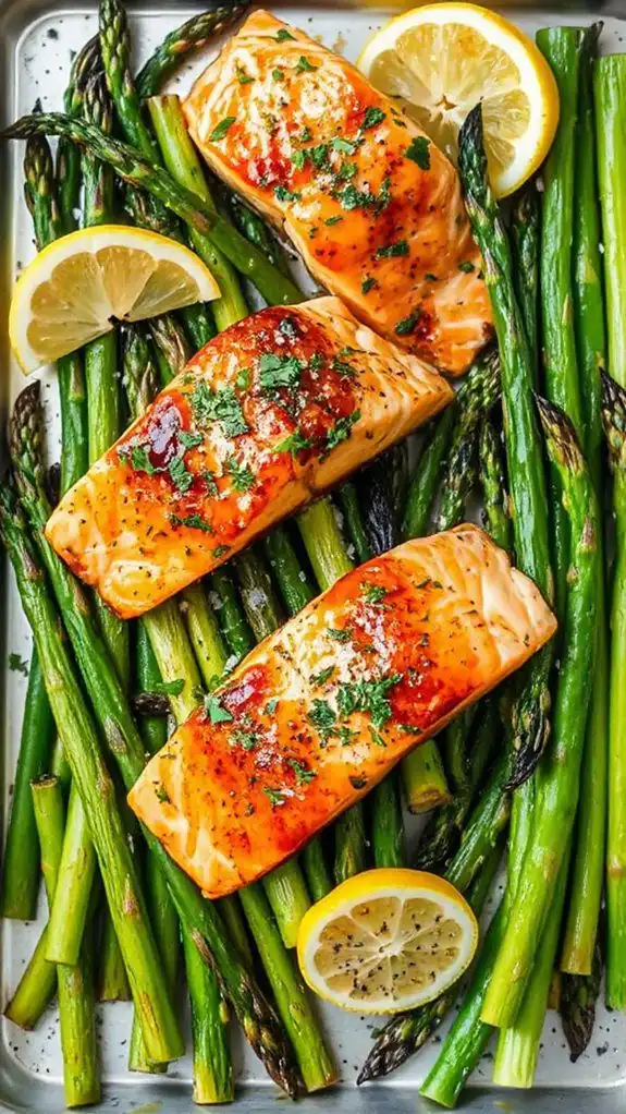 salmon and asparagus dinner