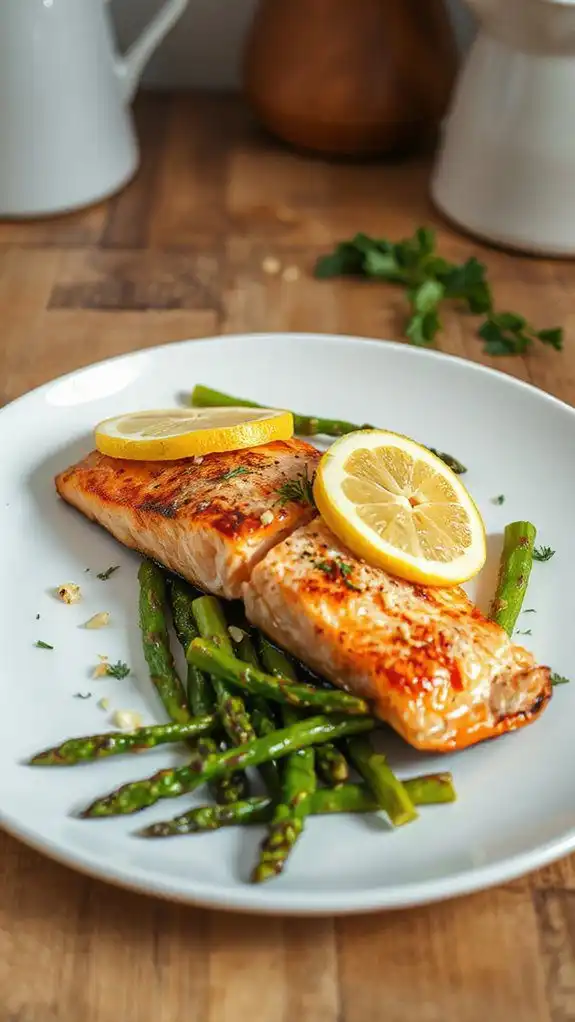 salmon and asparagus dish