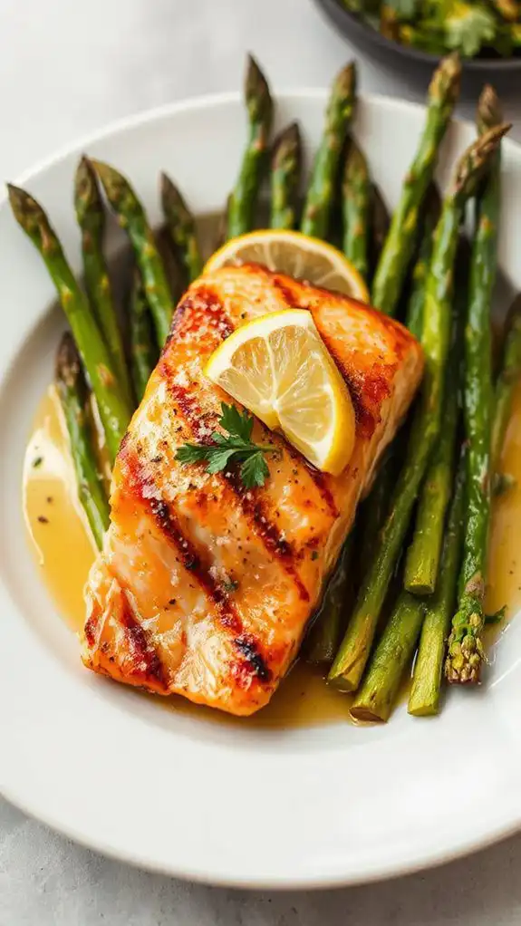 salmon and asparagus dish