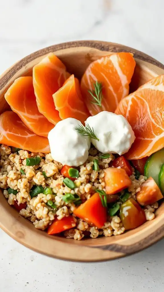 salmon and cream cheese bowl