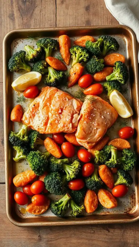 salmon and roasted vegetables