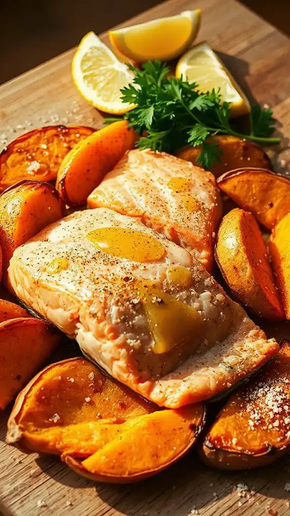 salmon and sweet potatoes