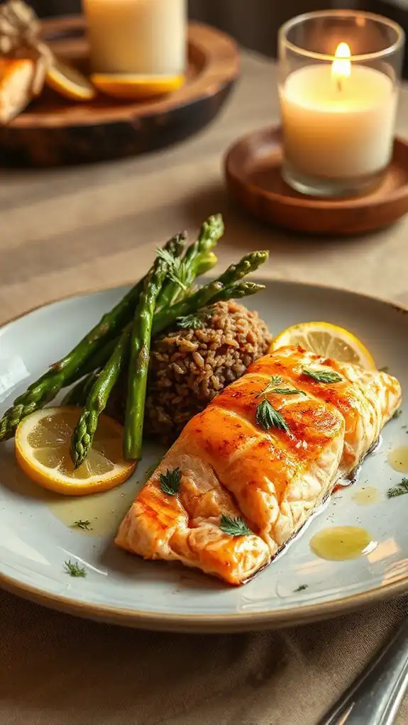 salmon asparagus brown rice