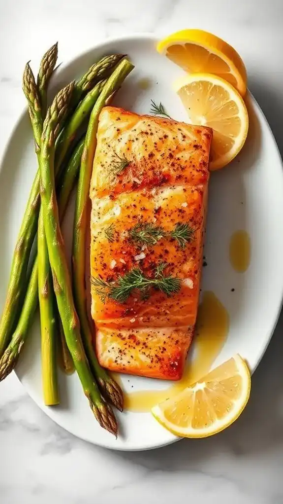 salmon asparagus dill dish