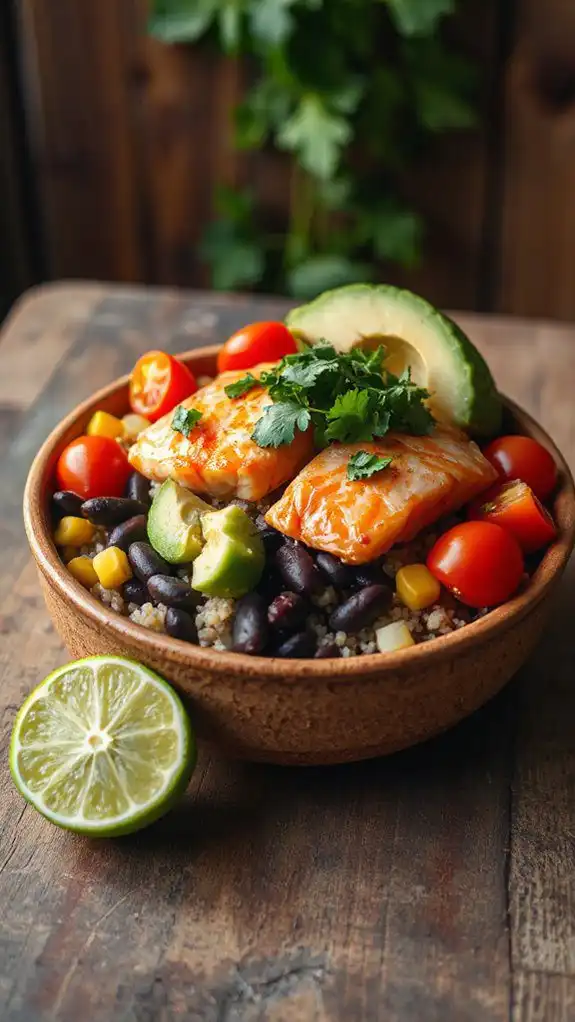 salmon avocado delicious burrito