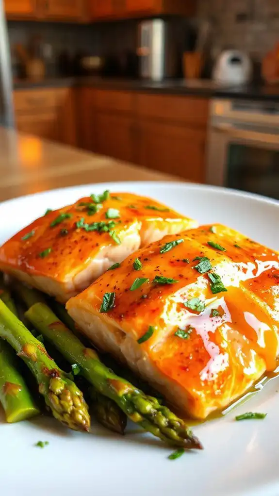 salmon coated in honey mustard salmon coated in honey mustard
