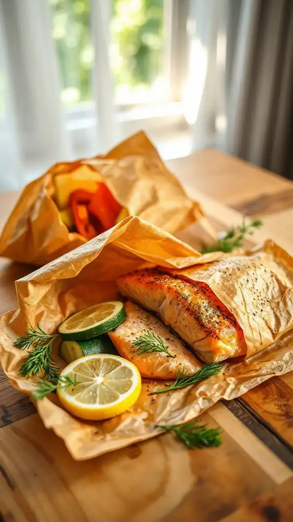 salmon cooked in parchment