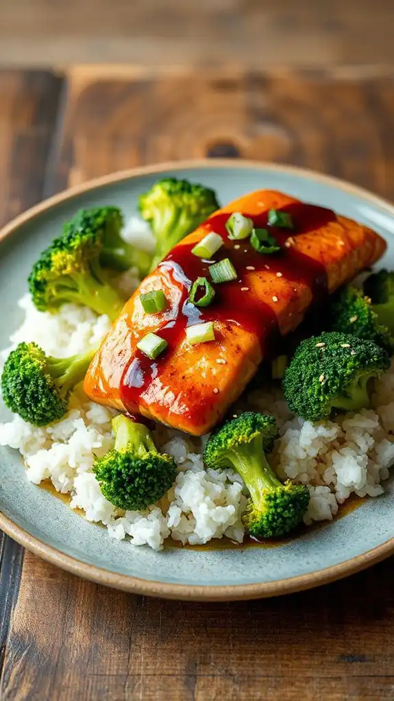 salmon cooked in teriyaki