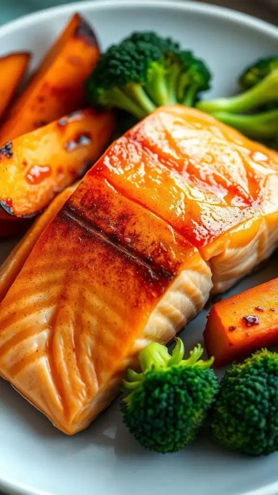 salmon sweet potato broccoli
