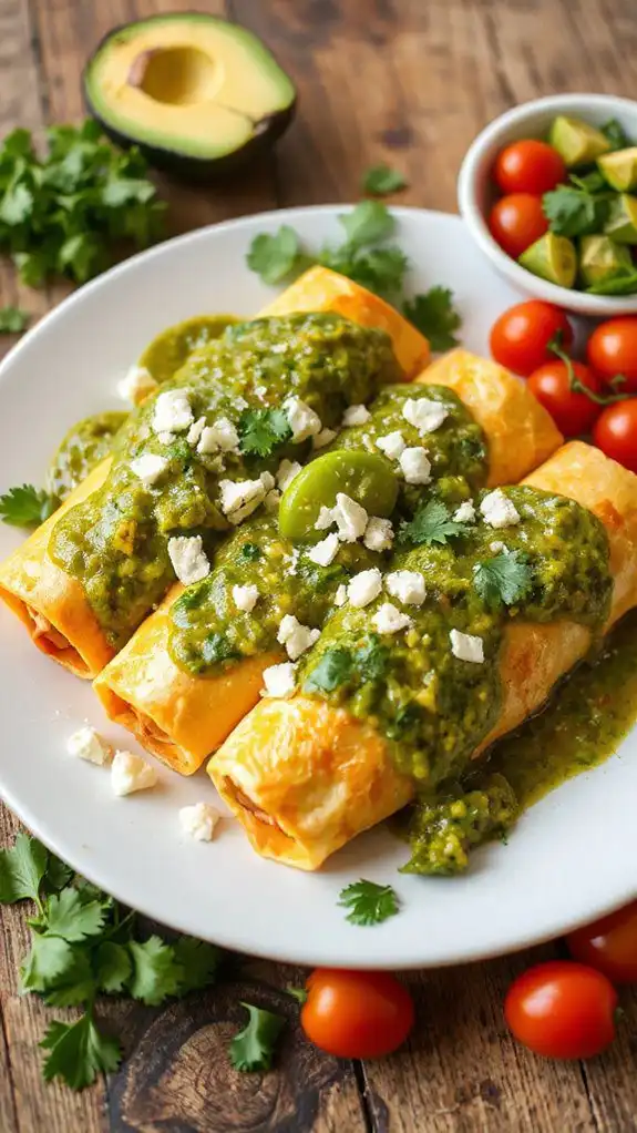 salsa verde chicken enchiladas