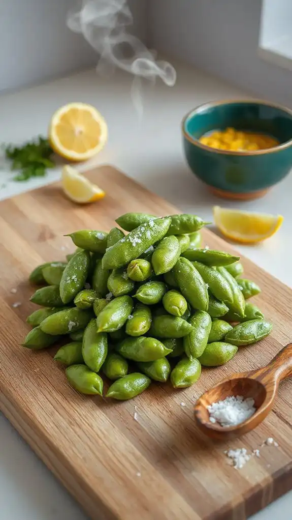 salty seasoned edamame snack