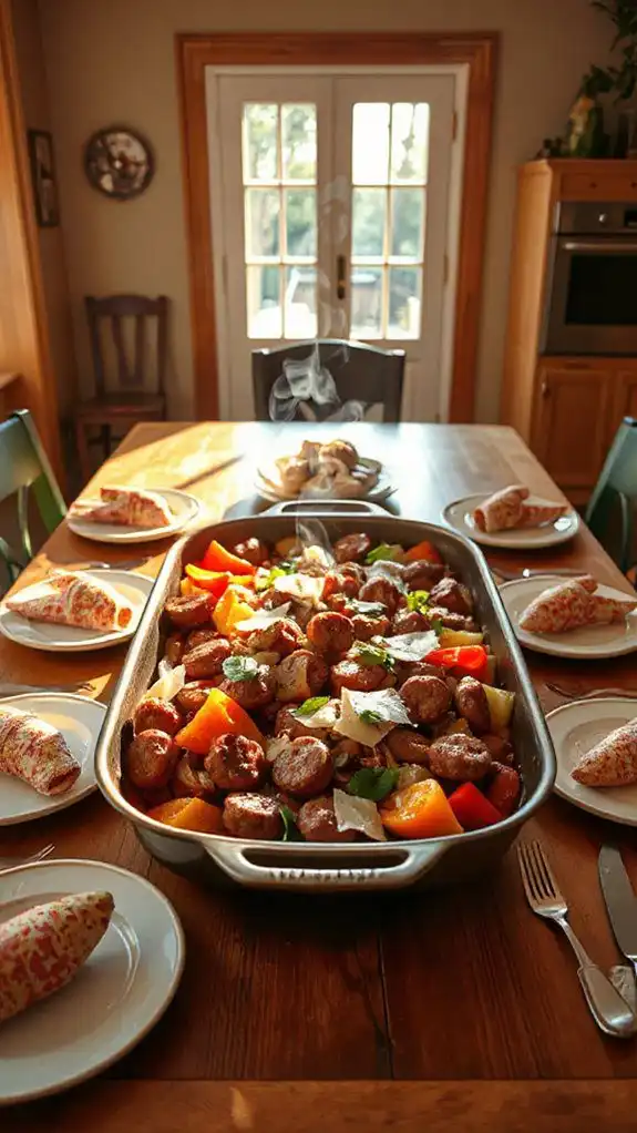 sausage and peppers casserole