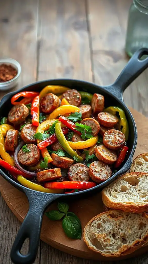 sausage and peppers skillet