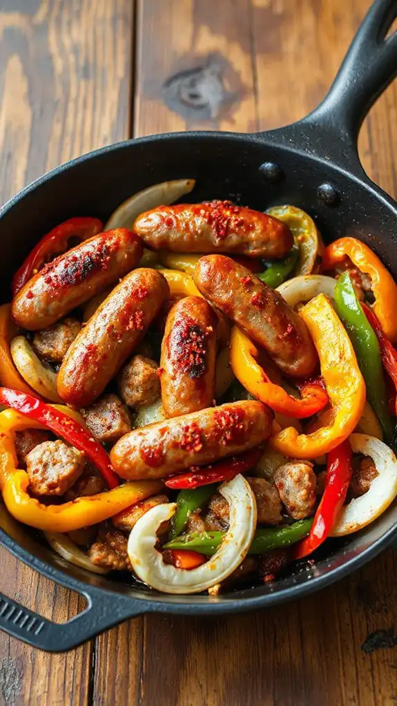 sausage and peppers skillet