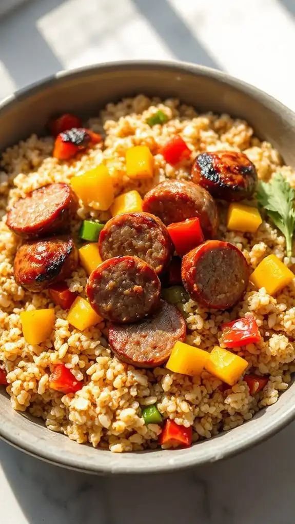 sausage and quinoa dish