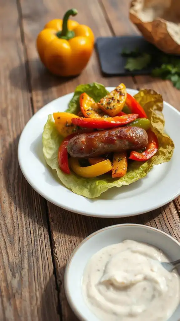 sausage burgers with peppers