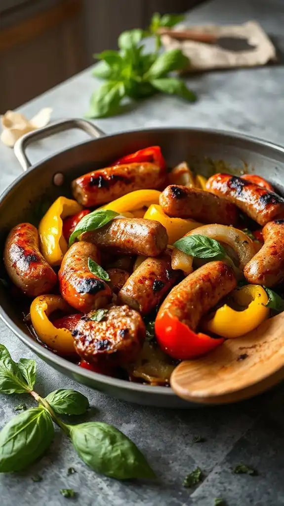 sausage cooked with peppers sausage cooked with peppers