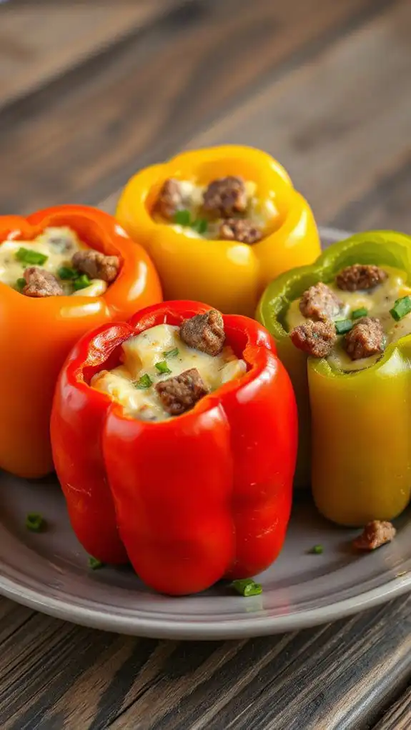 sausage filled bell pepper breakfast