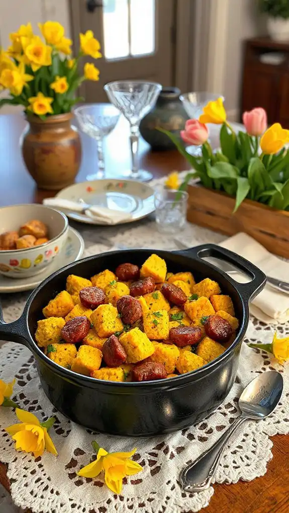 sausage filled cornbread stuffing