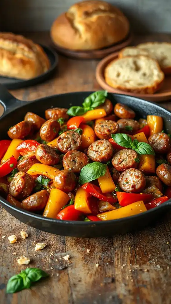 sausage saut ed with peppers