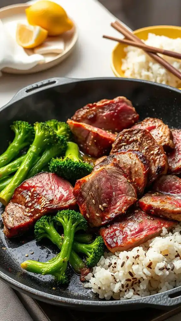 saut ed beef with broccoli