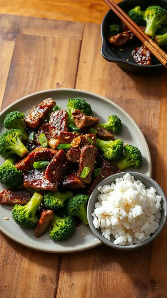 saut ed beef with broccoli