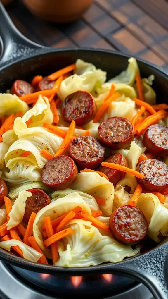saut ed cabbage with sausage