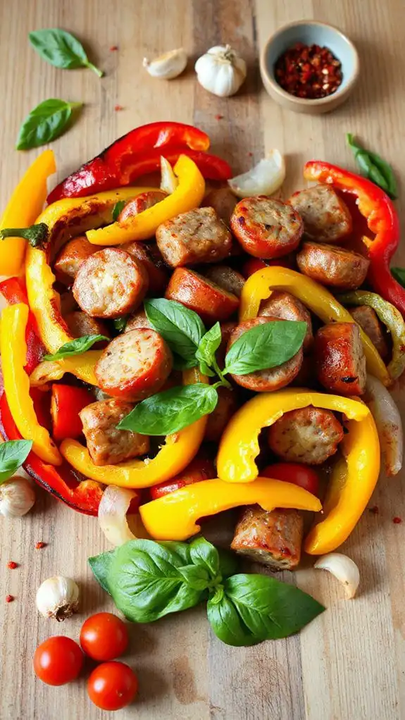saut ed sausage with peppers