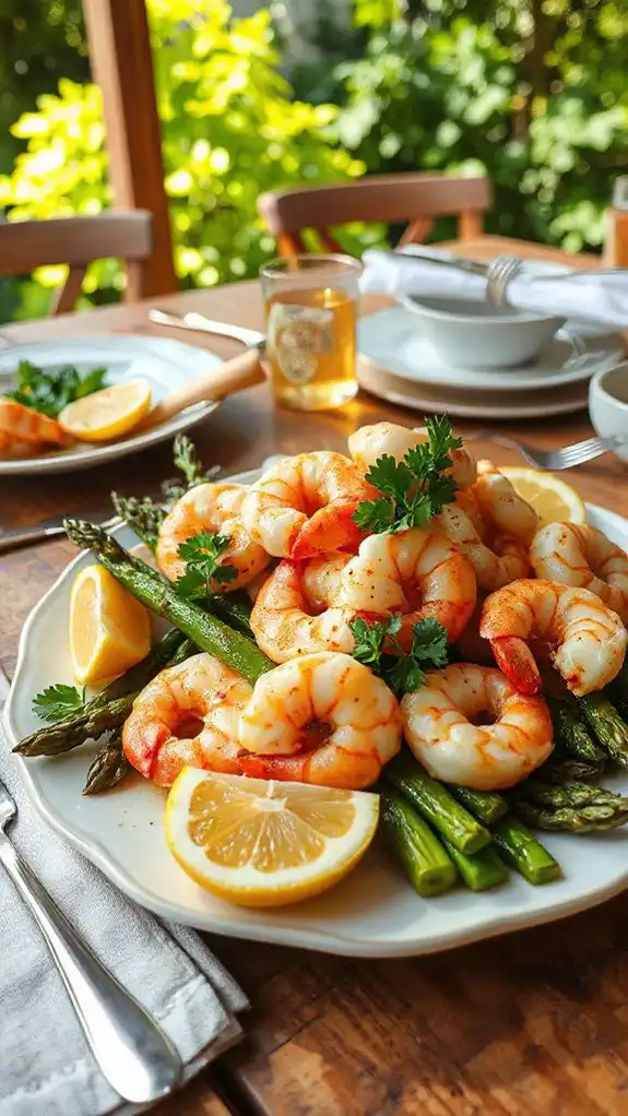 saut ed shrimp with asparagus
