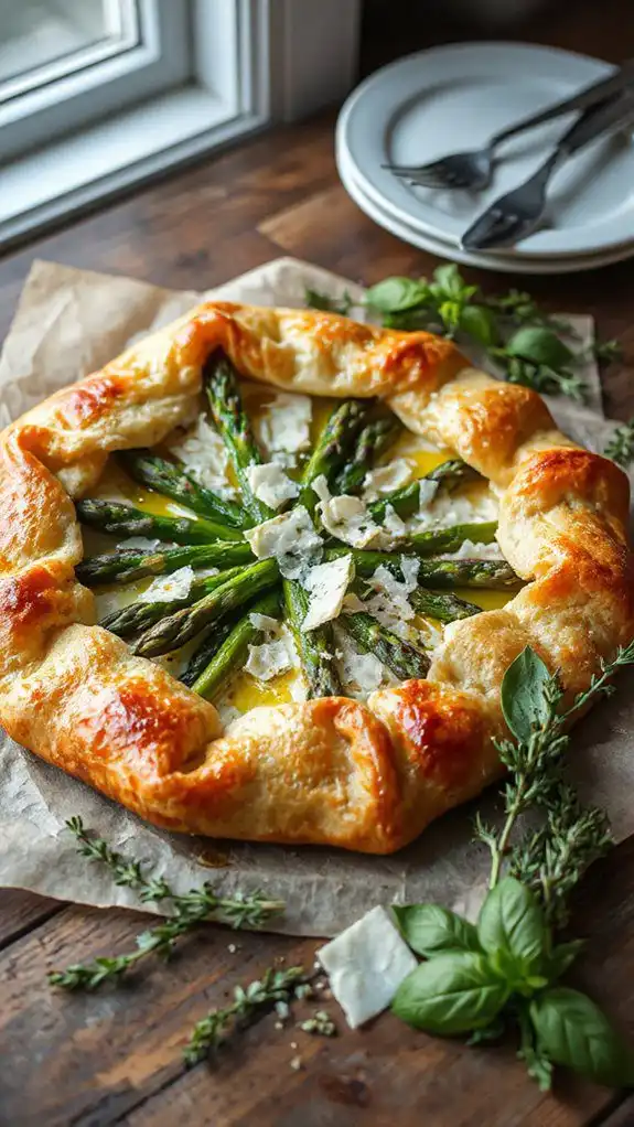 savory asparagus pastry dish