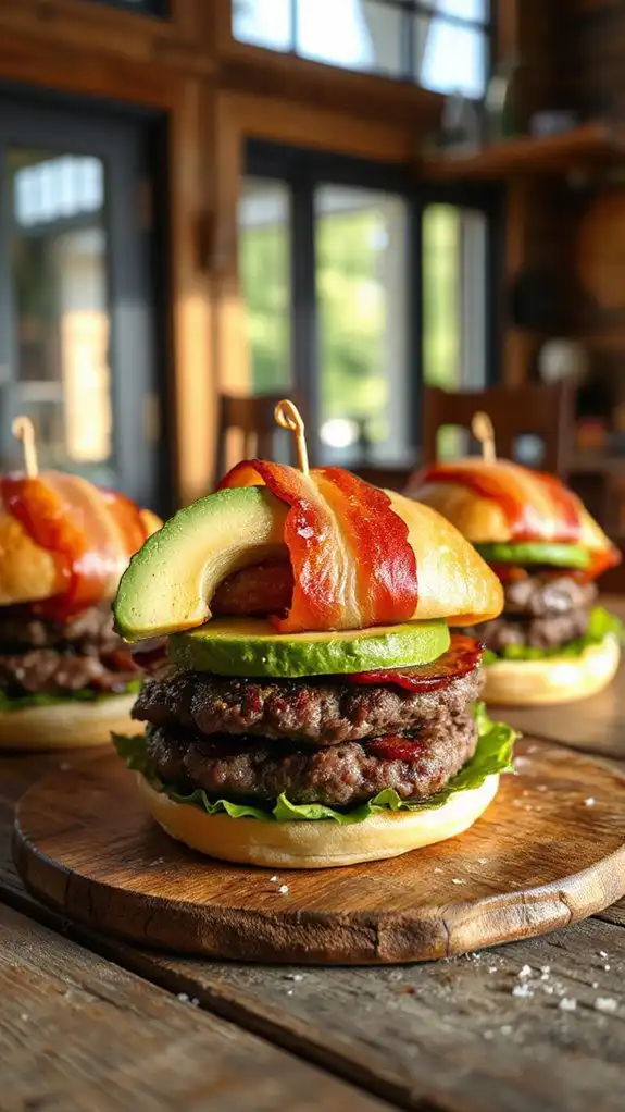 savory bacon avocado burgers