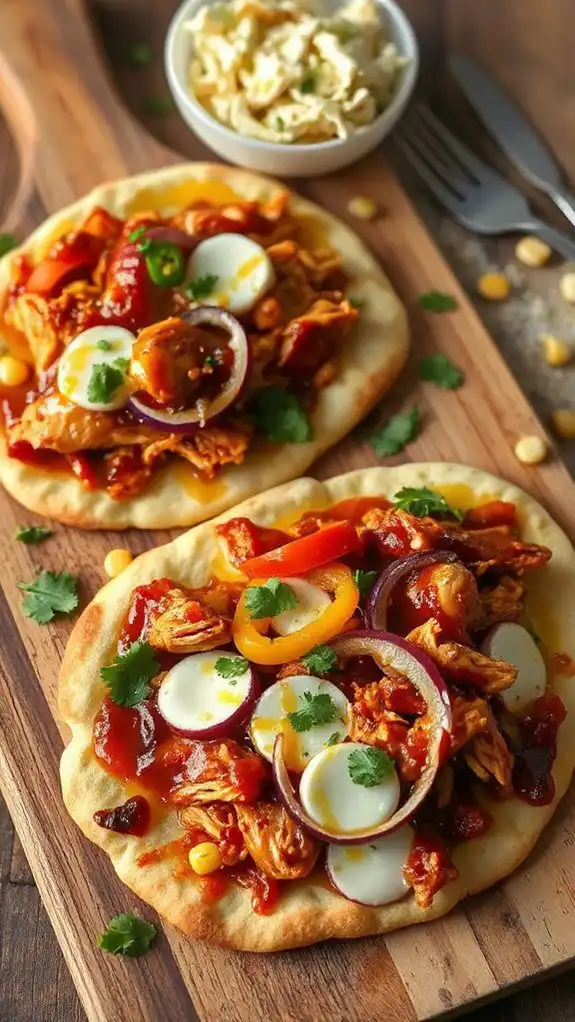 savory bbq chicken flatbreads
