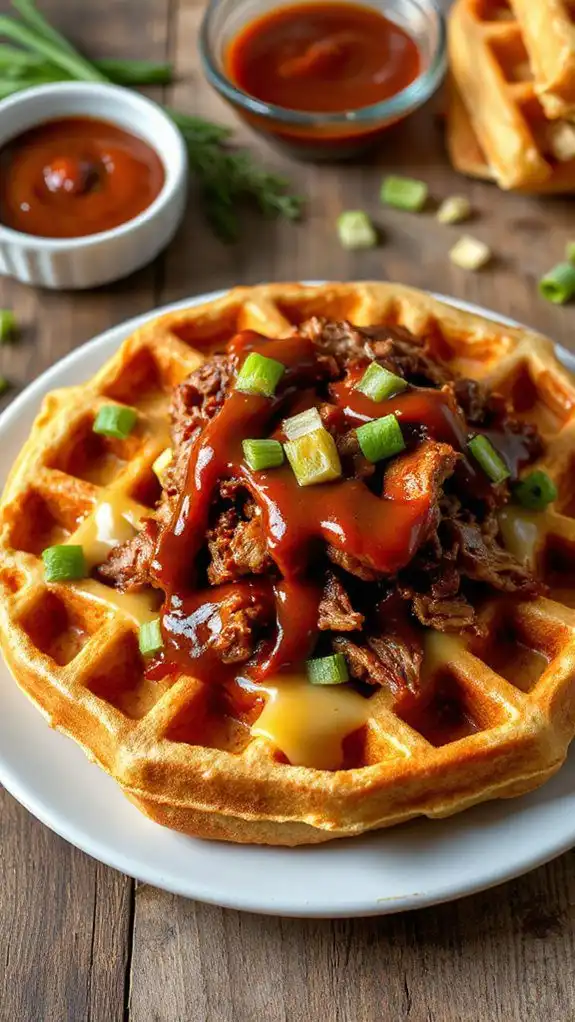 savory bbq waffle dish
