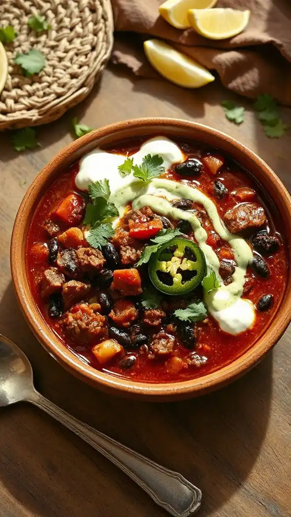 savory beef and beans