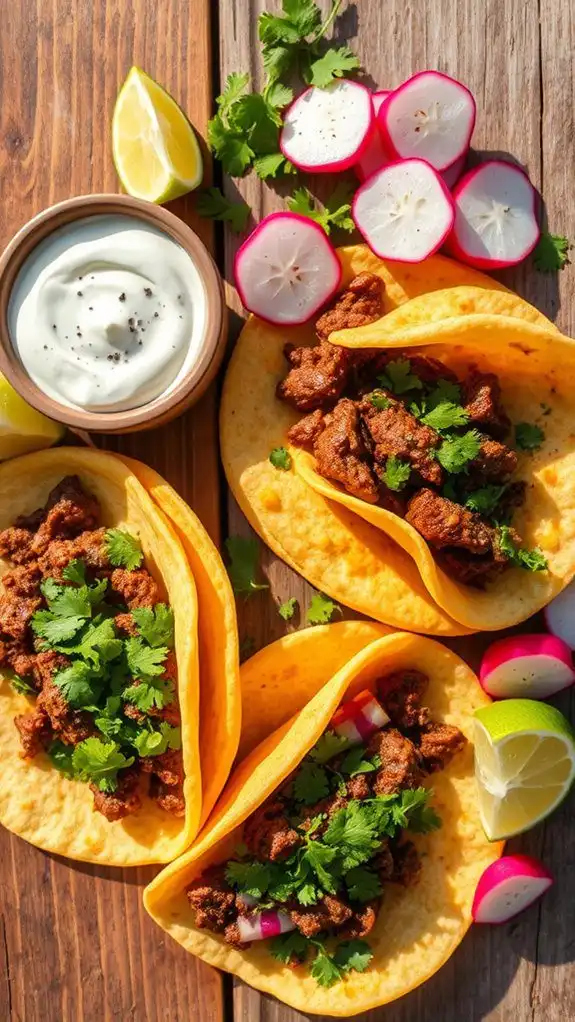savory beef and chorizo tacos