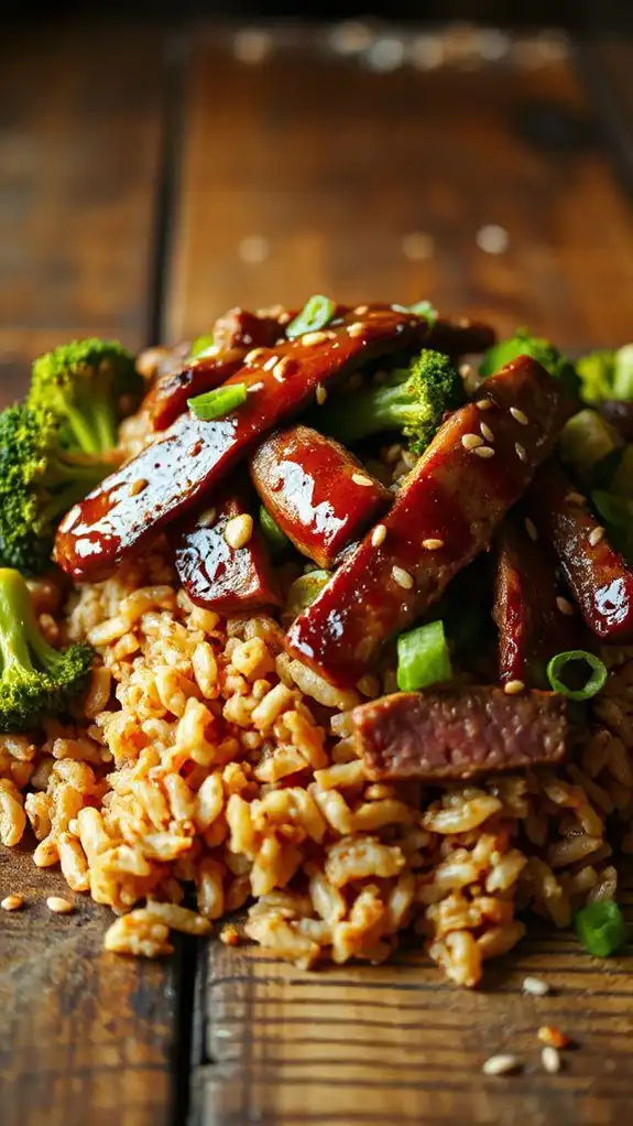 savory beef broccoli rice