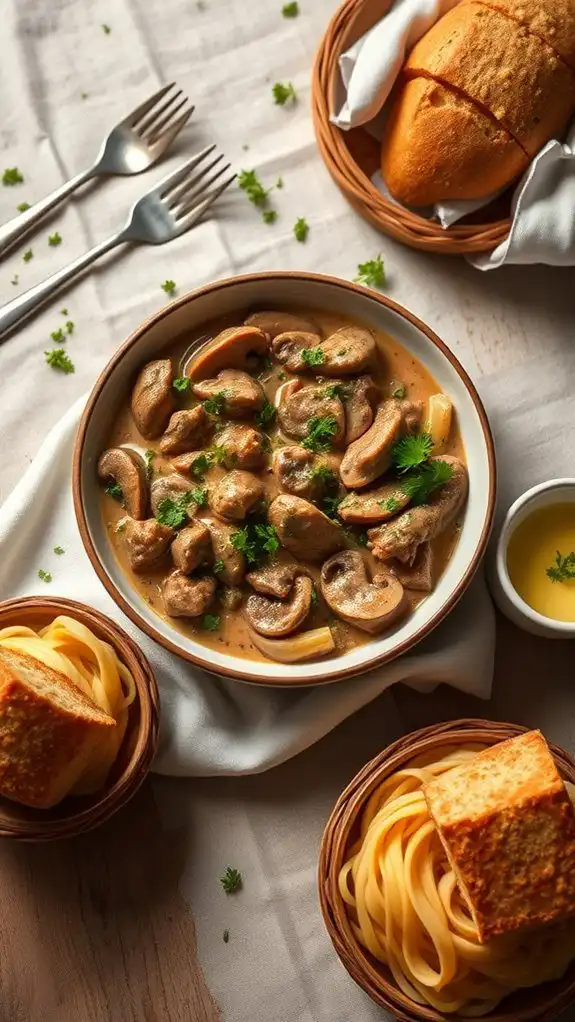 savory beef creamy pasta