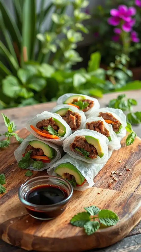 savory beef cucumber rolls