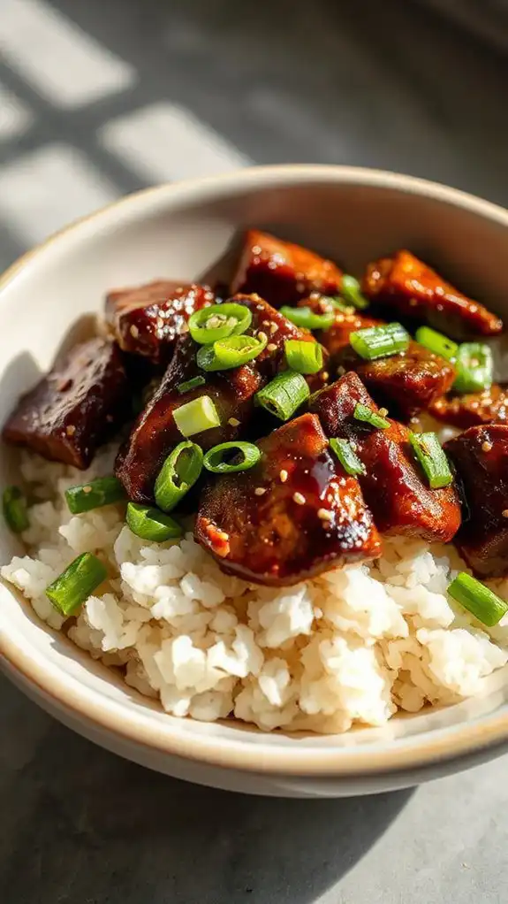 savory beef rice bowl