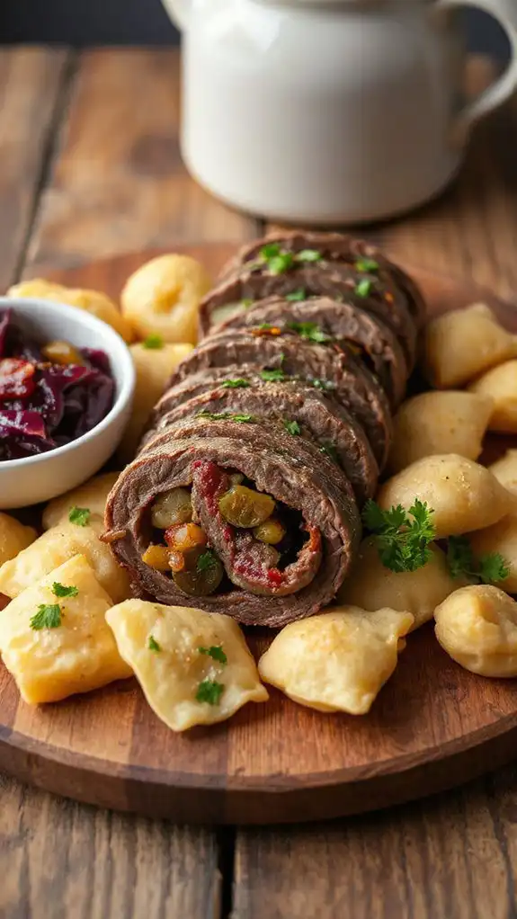 savory beef rolled dish