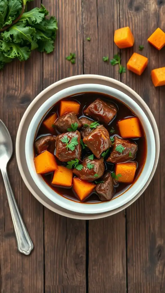 savory beef sweet potato stew