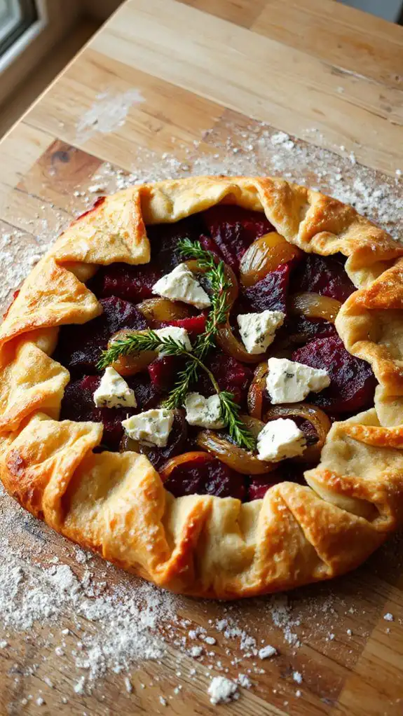 savory beet and cheese pastry