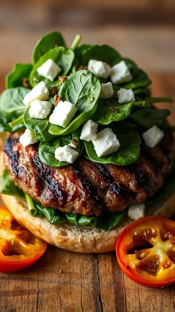 savory bison burger creation