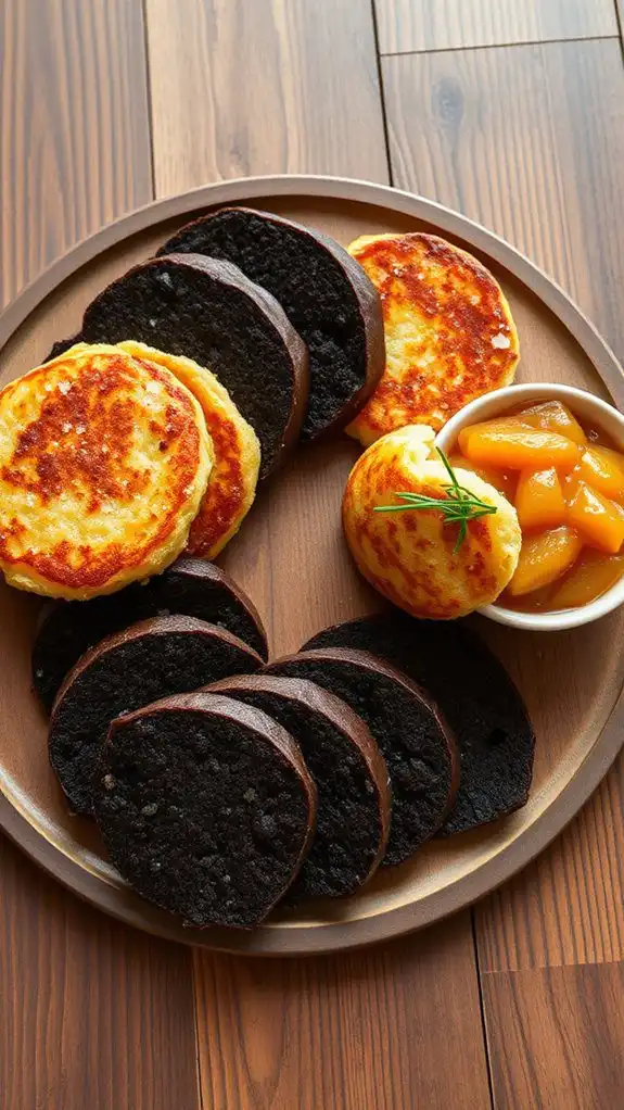 savory black pudding dish