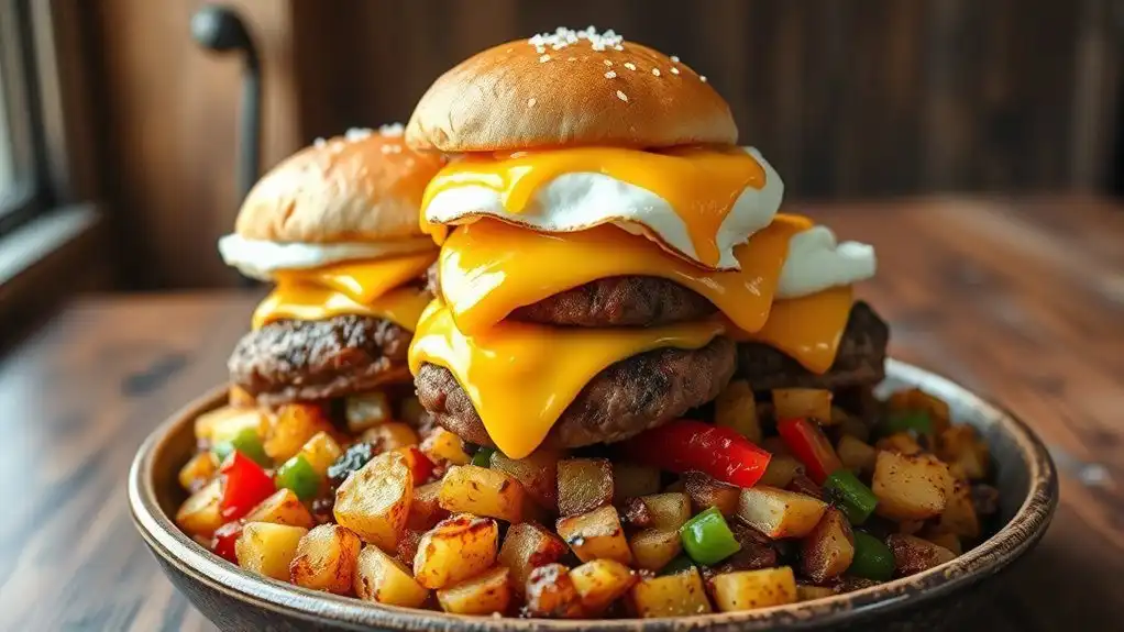 savory breakfast burger hash