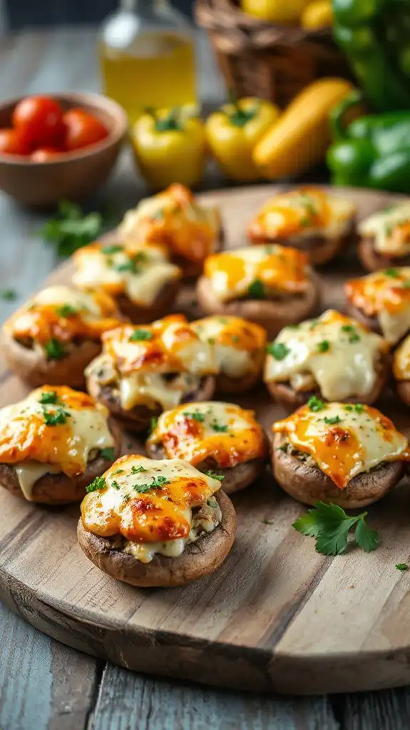 savory cheese filled mushrooms