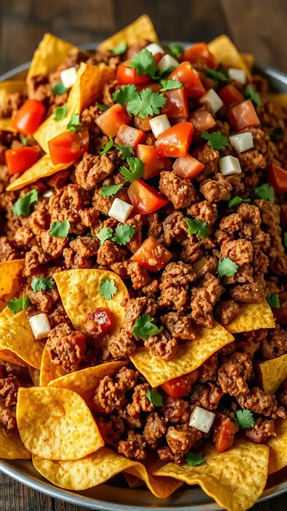 savory cheese topped nachos