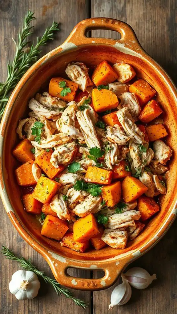 savory chicken and sweet potatoes