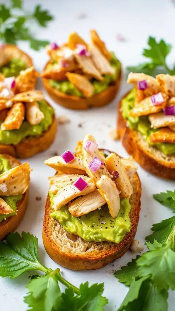 savory chicken avocado snacks
