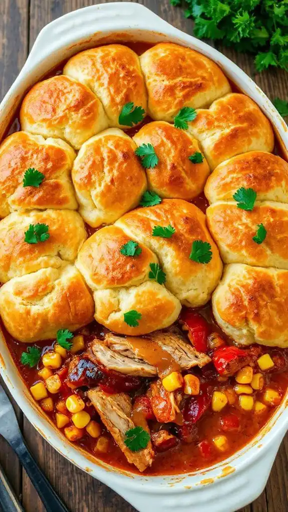 savory chicken biscuit bake
